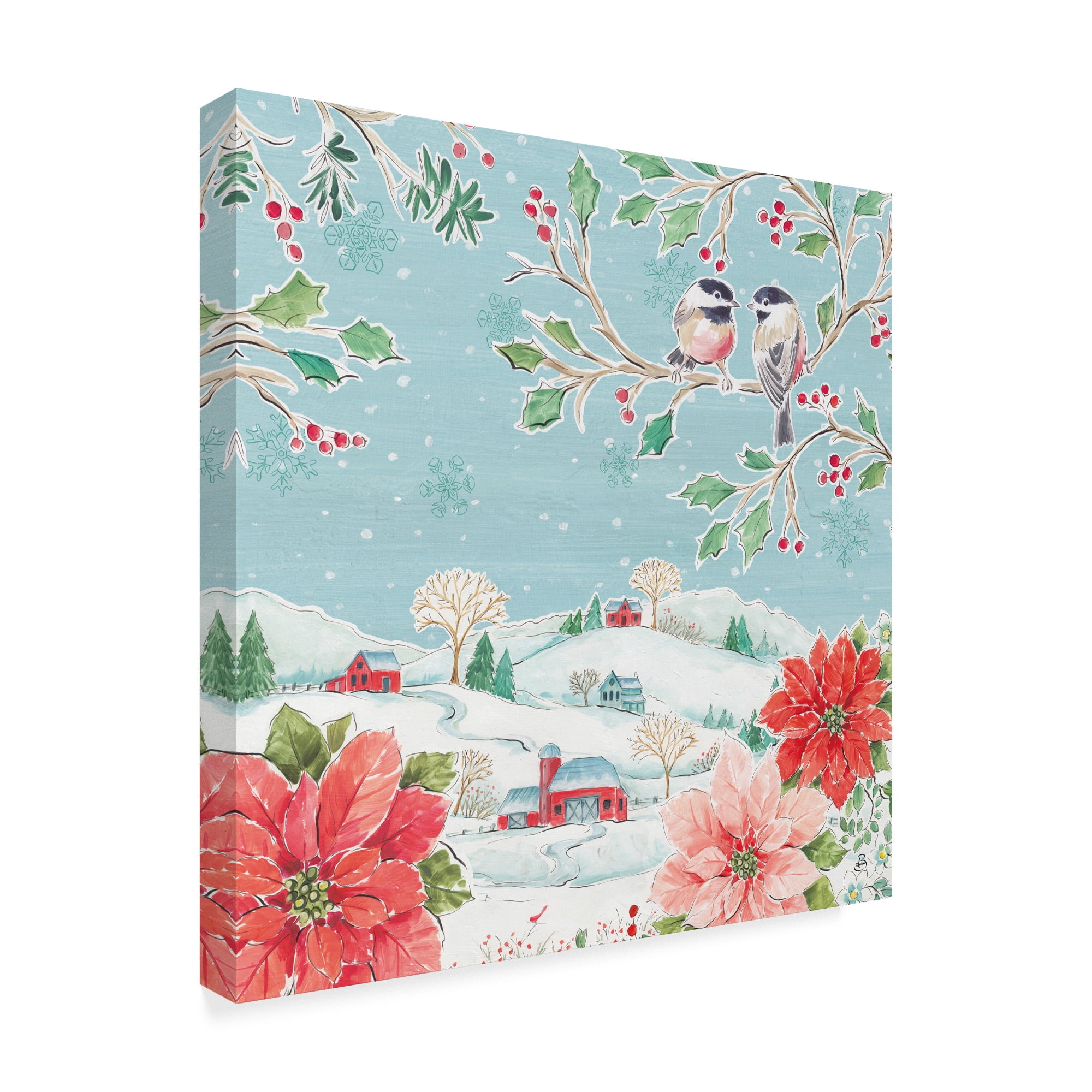 Trademark Fine Art 'Country Poinsettias VI' Canvas Art by Daphne Brissonnet