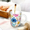 thumbnail image 3 of Yiaed Rose Flowers Print Ceramics Coffee,Large Handle Design,Extra Large Tea and Coffee Cup for Office and Home Mugs, 3 of 6