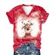 thumbnail image 4 of Tops Para Hombre Y Para Mujer Tops Con Estampado de Navidad Camisetas de Manga Corta Con Cuello en V de Alce Sueltas Casuales Odeerbi ODB182309, 4 of 6