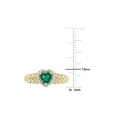 thumbnail image 4 of 2/5 Carat (Ctw) Lab Created Emerald Promise Heart Ring in 10K Yellow Gold with Diamonds, 4 of 4