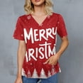 thumbnail image 5 of BDPORKAS Christmas Scrubs for Women Nurse Scrub Tops Cute Santa Snowman Merry Christmas Print Stretch Working Uniform Workwear Shirt, 5 of 5