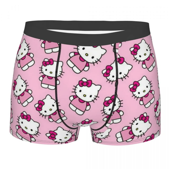 RWJDXD Custom Hello Kitty Boxers Shorts Mens Cartoon Briefs Underwear Novelty Underpants o