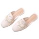 thumbnail image 1 of Sandalias con punta cerrada sin espalda, Sandalias con punta cerrada para mujer, Sandalias con punta cerrada y perlas de imitación, Sandalias planas de tacón bajo, confiabilidad excepcional, 1 of 8