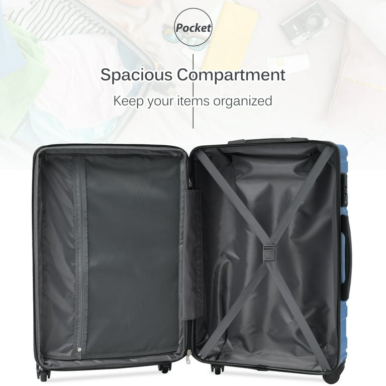 Luggage Set of 3, Hardshell Carry on Suitcases Set with Spinner