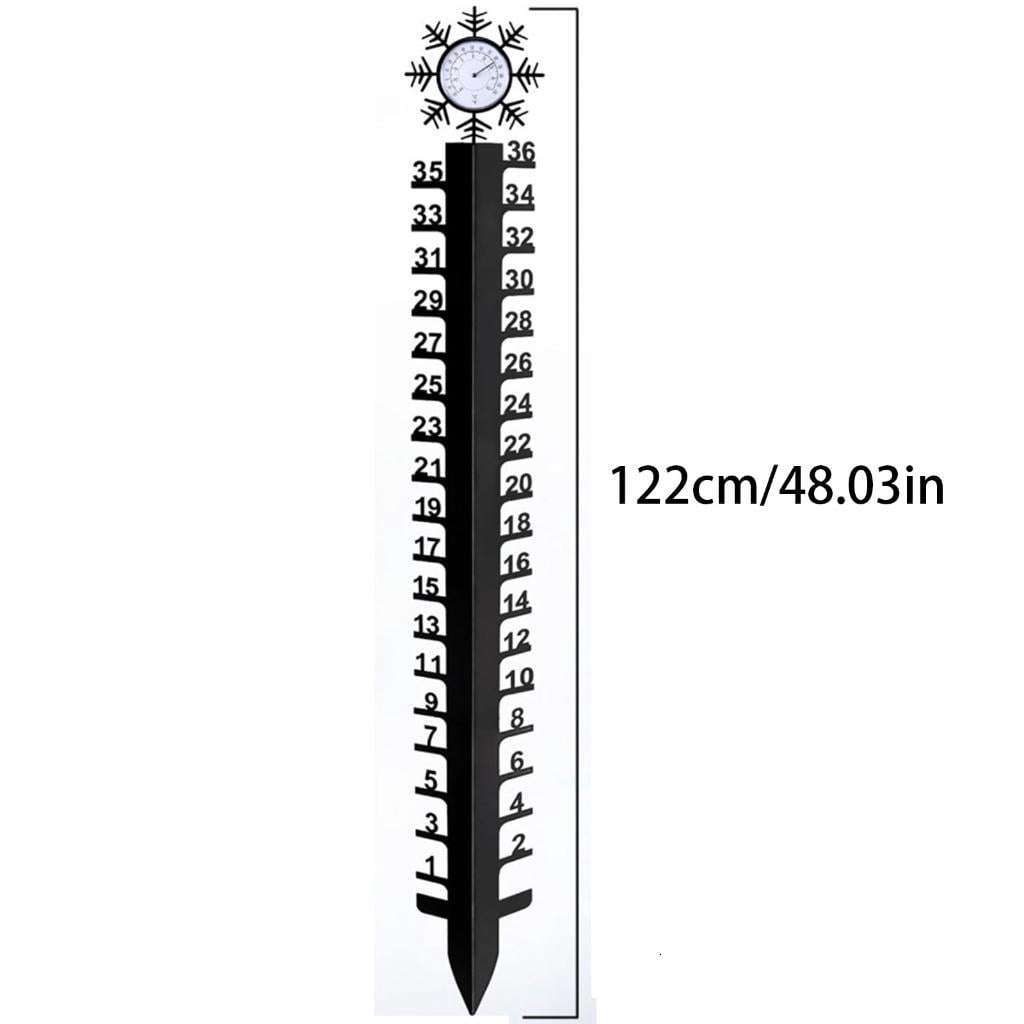 Youthyao Outdoor Snow Gauge 36in Snow Measuring Stick Snowfalls Gauge with Thermometer for Yard Decorations Garden Rain Gauge