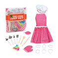 thumbnail image 1 of Kids Cooking Baking Set Chef Role Play Costume Pink Apron Dress Up Pretend Gift For Girls Learning Toys For 3-6 Years, 1 of 14