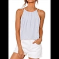 thumbnail image 3 of Camisola Plisada para Mujer, Tirantes Finos, Cuello Halter, Dobladillo Curvo, Moda 2025, , XXL, 3 of 9