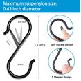thumbnail image 5 of 17 ganchos en forma de S para colgar hebilla de seguridad, ganchos de bloqueo en forma de S de acero inoxidable de 3,5 pulgadas para dormitorio de colegas, bolsas de toallas, negro, 5 of 5