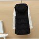 thumbnail image 5 of Chaquetas y abrigos casuales sin mangas y sin capucha para mujer, chaqueta fina de plumón con cuello con capucha y penetración de dos lados, sin mangas, delgada, ligera, con bolsillo y cremallera, abr, 5 of 9