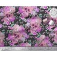 thumbnail image 2 of Soimoi Pink Rayon Crepe Fabric Insect,Skull & Flower Decor Fabric Printed BTY 46 Inch Wide, 2 of 3
