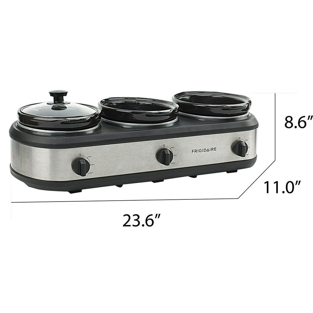 Frigidaire Stainless Steel Triple Slow Cooker - Walmart.com - Walmart.com Frigidaire Stainless Steel Triple Slow Cooker