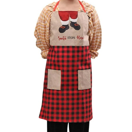 

Laideyi Santa Apron Adult Kitchen Apron Christmas Aprons Holiday Supply Women Men Apron with Pockets for Outdoor Campings Barbecues Home Restaurants agreeable