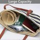 thumbnail image 4 of Stripe and Stitchwork Straw Tote Beach Bag with Zipper, Perfect for Beach Travel Shopping Picnic, 4 of 4