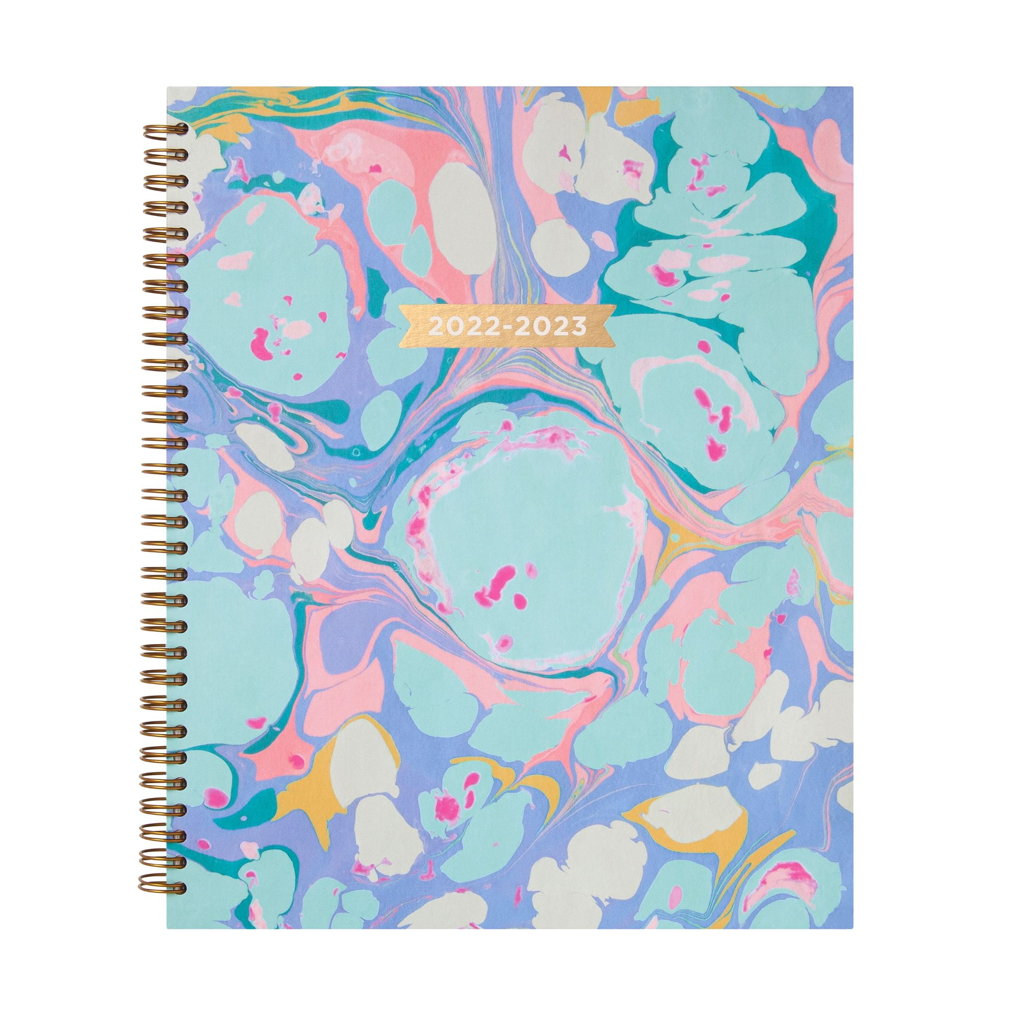 2022-2023 Mintgreen Daily, Weekly, Monthly Spiral Planner, 9' x 11', Blue Marble