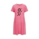thumbnail image 5 of Camisón corto de talla grande para mujer, camisón de manga corta con estampado de pecho a la moda, camisón para mujer, 5 of 7