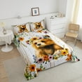 thumbnail image 4 of Erosebridal Rustic Bear Bedding Queen Comforter Set, Kawaii Wildlife Down Comforter, Cartoon Flower Decor, Reversible 3pcs, 4 of 8