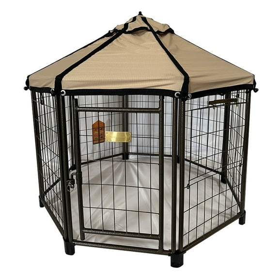 Garden Winds Custom Fit Replacement Canopy Top Cover Compatible with The Advantek, The Pet Gazebo 4 Foot Pet Dog Gazebo Kennel Playpen  Model 23404ET - Upgraded Performance Riplock 350 Fabric