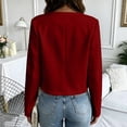 thumbnail image 5 of Admvng Women's Cropped Blazer Open Front Long Sleeve Slim Casual Short Jacket, 5 of 7