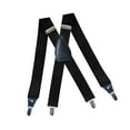 thumbnail image 3 of Suspenders for Men 4 Clips Elastic Straps 1.38 Inches Wide Solid Color Adjustable Heavy Duty Pants Brace Adult for Work Womens Black, 3 of 7