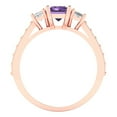 thumbnail image 4 of 1.88 ct Emerald Cut Simulated Alexandrite 3 Stone 14K Rose Gold Womens Engagement Ring, 4 of 5