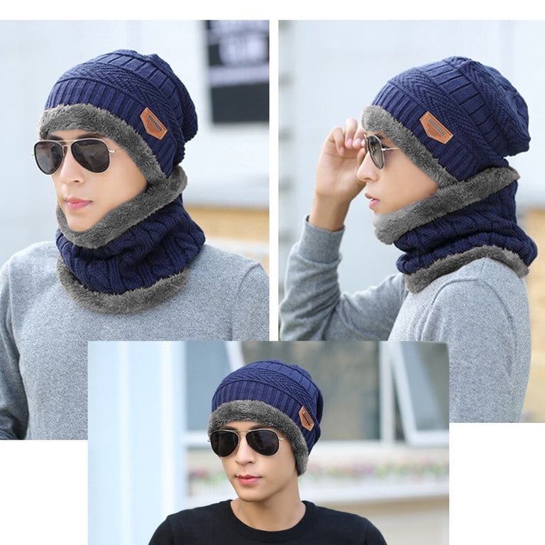 Nevend Mens Womens Winter Beanie Hat Scarf Set Warm Knit  display picture 2