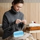 thumbnail image 1 of Hilo compuesto de seda de hielo ligero (ovillo de 200 g) | Hilo de crochet suave y duradero para tejer a mano | Hilo hueco transpirable para sombreros, cojines, bufandas, bolsos, suéteres y, 1 of 4