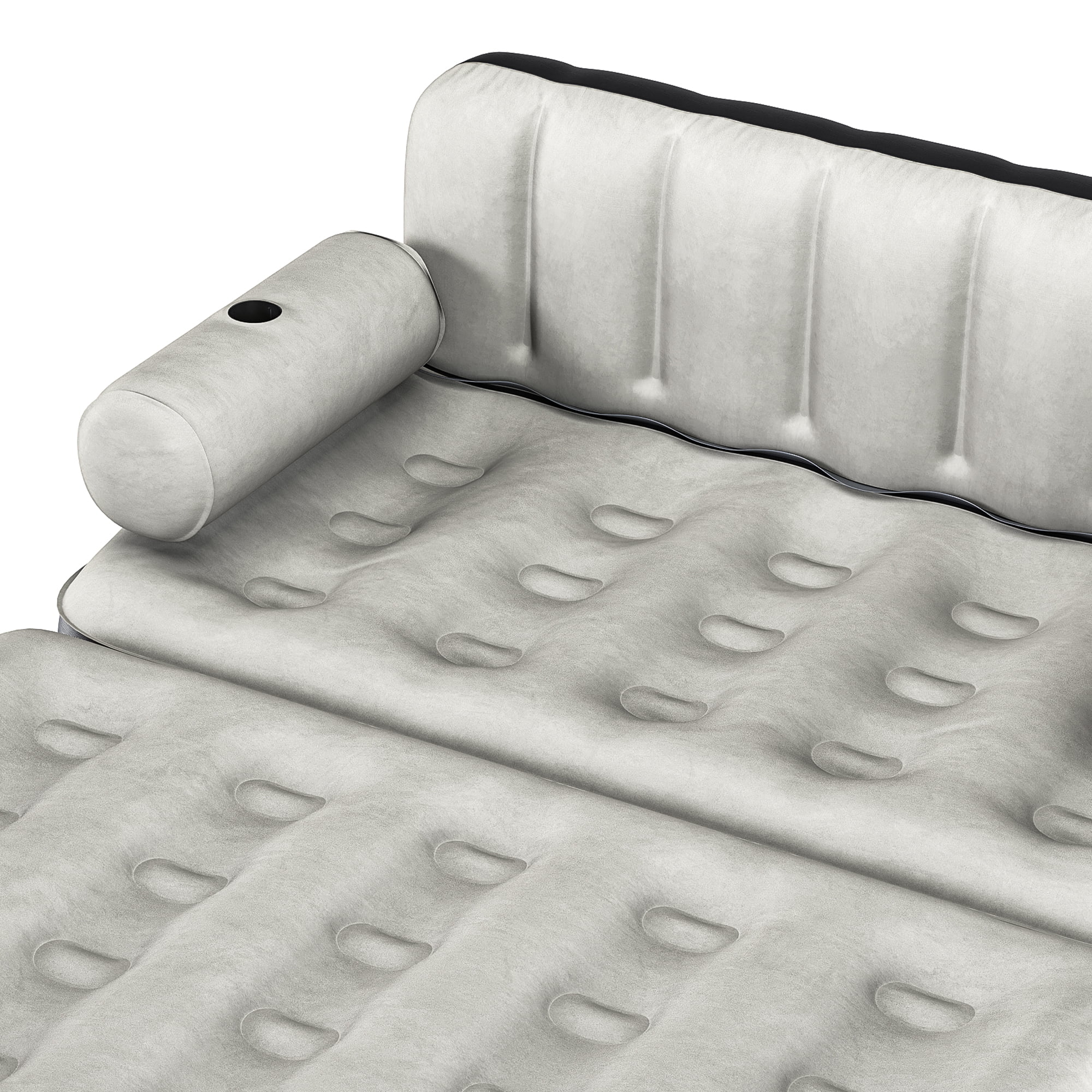 Dextrus Queen Size Air Mattress with Built-in Air Pump, Black Bed Skirt & Gray Top Includes Repair Kit & Storage Bag, Supports Inflation/Deflation