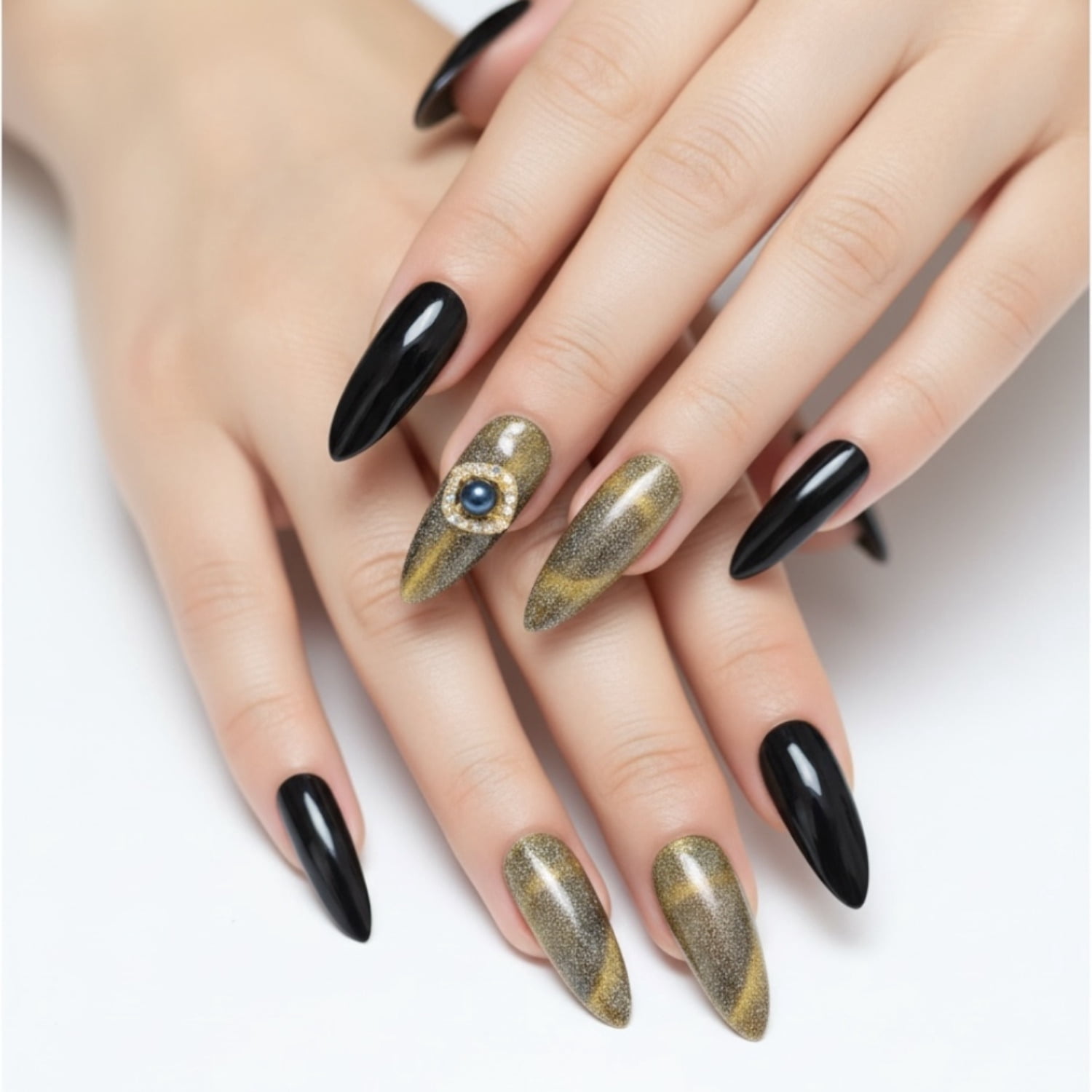 Nude Animal Print French Press On Nails, Extra Long Coffin Ballerina Fake Nails, Wild Side