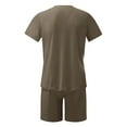 thumbnail image 3 of TBWNWG Men's Round Neck T-Shirt and Shorts Set for Sports Casual Wear Plus Size Athletic Outfit,Size 2XL, 3 of 5