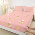 thumbnail image 4 of Manfei Yellow Bowtie Duck Full Size Sheets 4-Piece for Boys Girls,Cartoon Bowknot Animal Bed Sheets for Kids Teens,Super Cozy Room Decor, 4 of 5