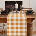 thumbnail image 2 of Table Runner Dresser Scarves 36 Inch Long, Rural Farmhouse Buffalo Plaid Linen Dining Table Runners Orange White Lattice Tabletop Scarf for Wedding Holiday Party Kitchen, 2 of 7