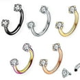 thumbnail image 3 of ATJIA Stainless Steel 8mm Horseshoe 16G Lip Nose Ring Set Body Piercing Cartilage Helix Tragus Earrings for Women Men, 3 of 6