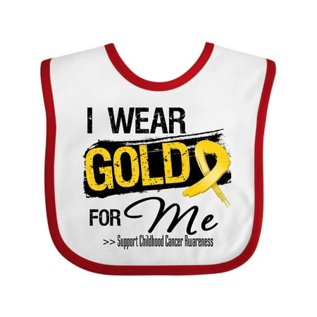

Inktastic Childhood Cancer Ribbon for Me Gift Baby Boy or Baby Girl Bib