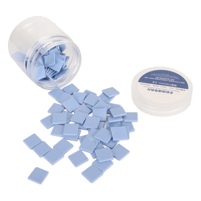 100 Almohadillas Térmicas De 12 X 12 Mm, Color Azul, Lámina Térmica De Silicona De Absorción con Conductividad Térmica De 6,0 W/MK para Teléfono, Computadora, SSD, CPU, GPU, Chip IC LED