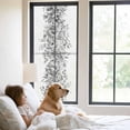 thumbnail image 3 of Black Grey Eucalyptus Leaves Window Privacy Film, Spring Summer Botanical Floral Static Cling UV Sun Blocking Tint Film Heat Control Windows Films for Bedroom Bathroom, Window Stickers 23.6"x59", 3 of 8