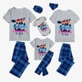 thumbnail image 2 of Pijamas familiares navideños a juego, conjuntos de pijamas grises, Papá Noel, ciervo, Fly, en julio, 2 of 3