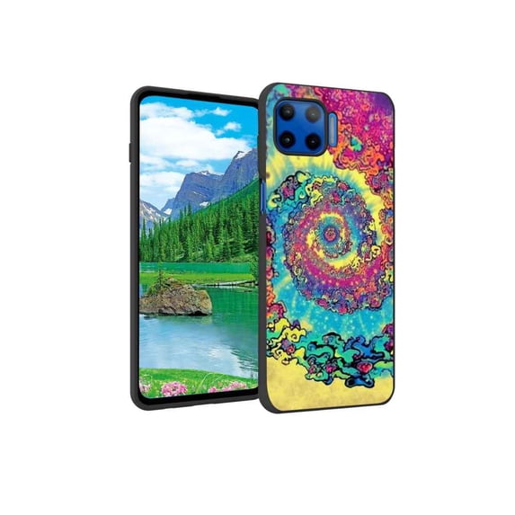 Compatible with Moto One 5G Phone Case, Abstract-Psychedelia-Hippie-51 Case Silicone Protective for Teen Girl Boy Case for Moto One 5G
