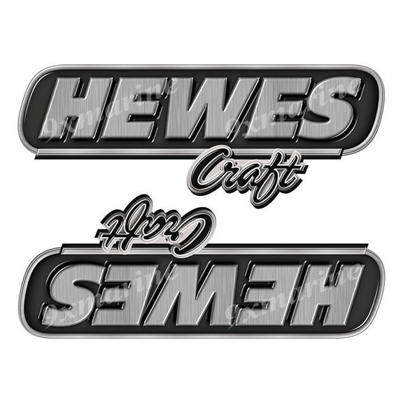2 Hewes Boat Stickers "3D Vinyl Replica" of original - 10" long