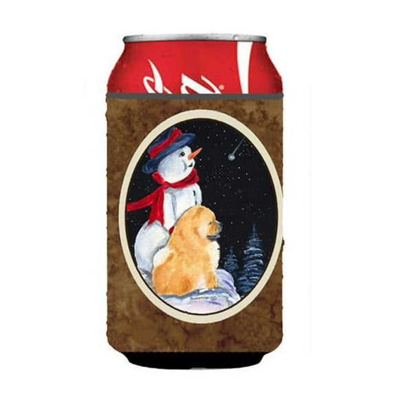 Snowman With Chow Chow Can Or bottle sleeve Hugger - 12 oz.
