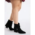 thumbnail image 3 of Time and Tru Women's Foldover Slouch Boots with Fringe, 3 of 5