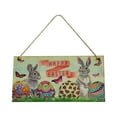 thumbnail image 2 of kladzum Easter Wooden Hanging Sign Happy Easter Bunny Wooden Door Sign Easter Wood Hanging Door Sign for Spring Easter Tree Front Door Decoration, 2 of 6