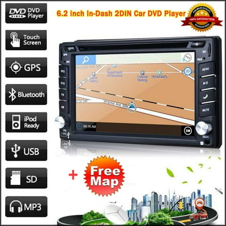 6.2″ HD Touch Screen 2DIN Car GPS Stereo DVD Player Bluetooth iPod FM TF TV 6.2″ HD Touch Screen 2DIN Car GPS Stereo DVD Player Bluetooth iPod FM TF TV