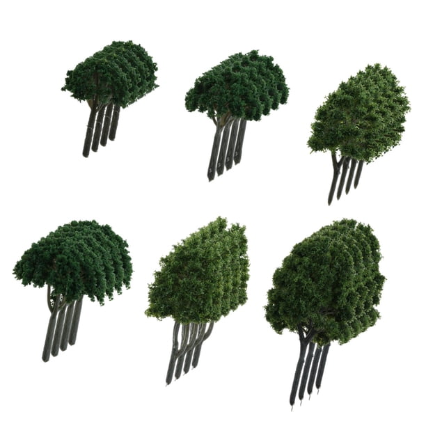 Modelo de árboles verdes, mini dioramas, árboles, escala, ferrocarril, fotografía, accesorio, jardín de hadas 24 piezas
