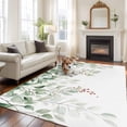 thumbnail image 2 of 8'x10' Area Rugs, Teal Summer Eucalyptus Leaves Indoor Outdoor Area Rug for Living Room Bedroom, Spring Floral Botanical Washable Bathroom Rugs Kitchen Floor Carpet Mats Home Decor Aesthetic, 2 of 8