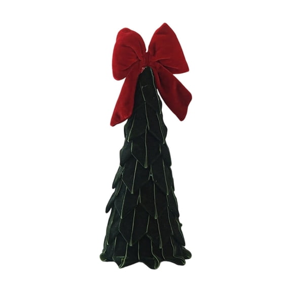 Virelaxpo Velvet Bow Mini Christmas Tree Desktop Decor for Home Holiday Window Display
