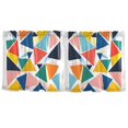 thumbnail image 7 of Yayeee Kitchen Curtains Tier Set of 2 Light Filtering 57"x24" Over Sink Window Panels, Red Triangles, 7 of 7