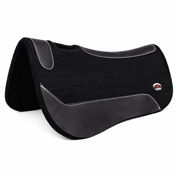 Horse 30" x 30" Western Contoured Wool Felt Close Contact Saddle Pad Black 39121BK1
