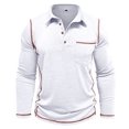 thumbnail image 5 of ZCFZJW Men's Casual Polo Shirts Classic Short Sleeve Solid Color Basic Button Collared T-Shirt Lightweight Cotton Golf Tops with Pocket White XL, 5 of 9