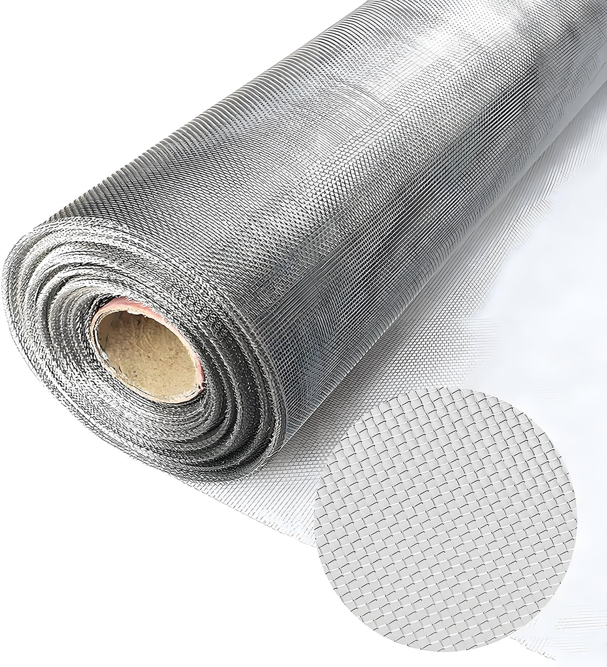 Petoto 304 Stainless Steel Screen Mesh Roll, 3.93 x 98.4 feet Window Screen Rolls Replacement for Door Porch Patio Sliding Screening