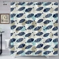 thumbnail image 3 of Summer Shower Curtain, Blue Fish Ocean Fishes Coastal Pattern Bath Curtains Waterproof Fabric with Hooks for Home Decor, 72Wx84H, 3 of 6
